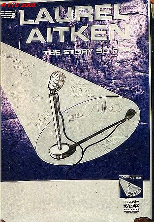 Laurel Aitken tour poster with his signature, 1995