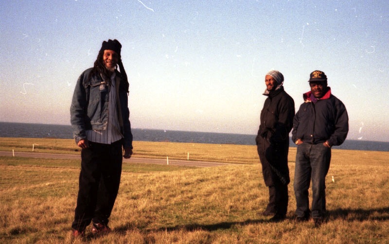 Lloyd Brevett, Cutty Williams, Devon James somewhere in Netherlands on the way to Eindhoven 1996