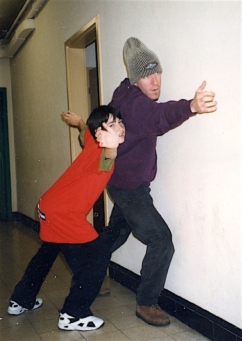 Boy and Bill Smith backstage Hof Ter Lo, Antwerp, Belgium 1996