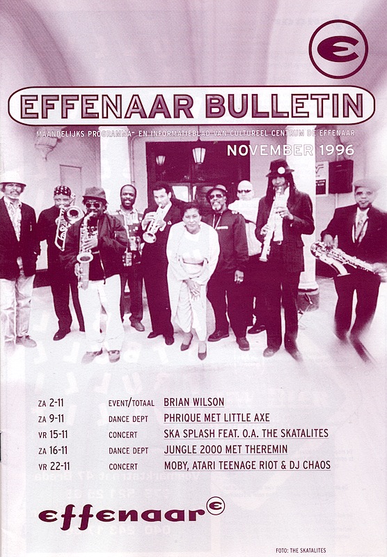 Booklet front for Skasplash at Effenaar, Eindhoven, Netherlands 1996