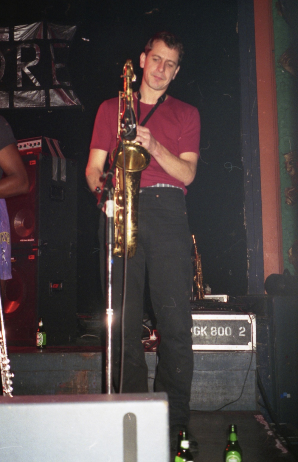 Soundcheck with Dave Nicholson at Rockstore, Montpellier 1996