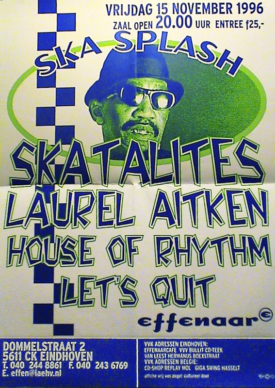 Skasplash poster at Effenaar, Eindhoven, Netherlands 1996