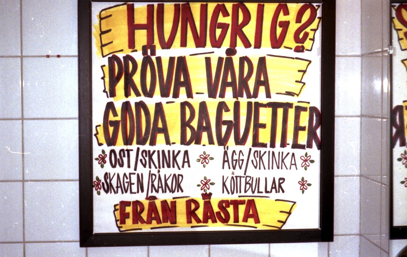 Poster on the toilet, with Skagen and Fran Rasta, somewhere in Sweden 1996