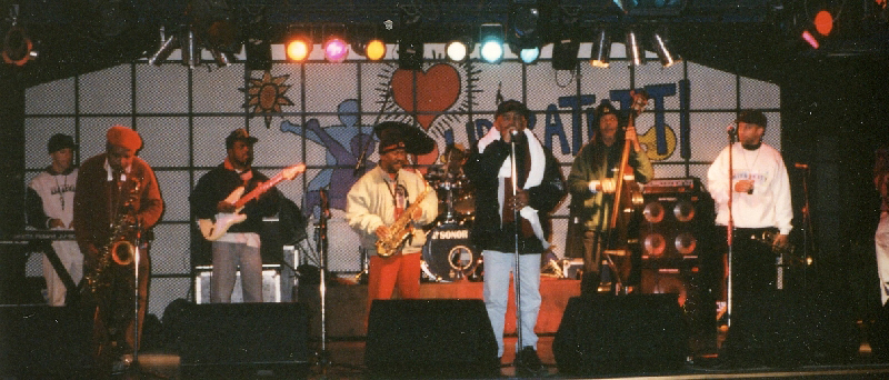 Laurel Aitken & The Skatalites at soundcheck, Libre Tutti, Aosta 1996