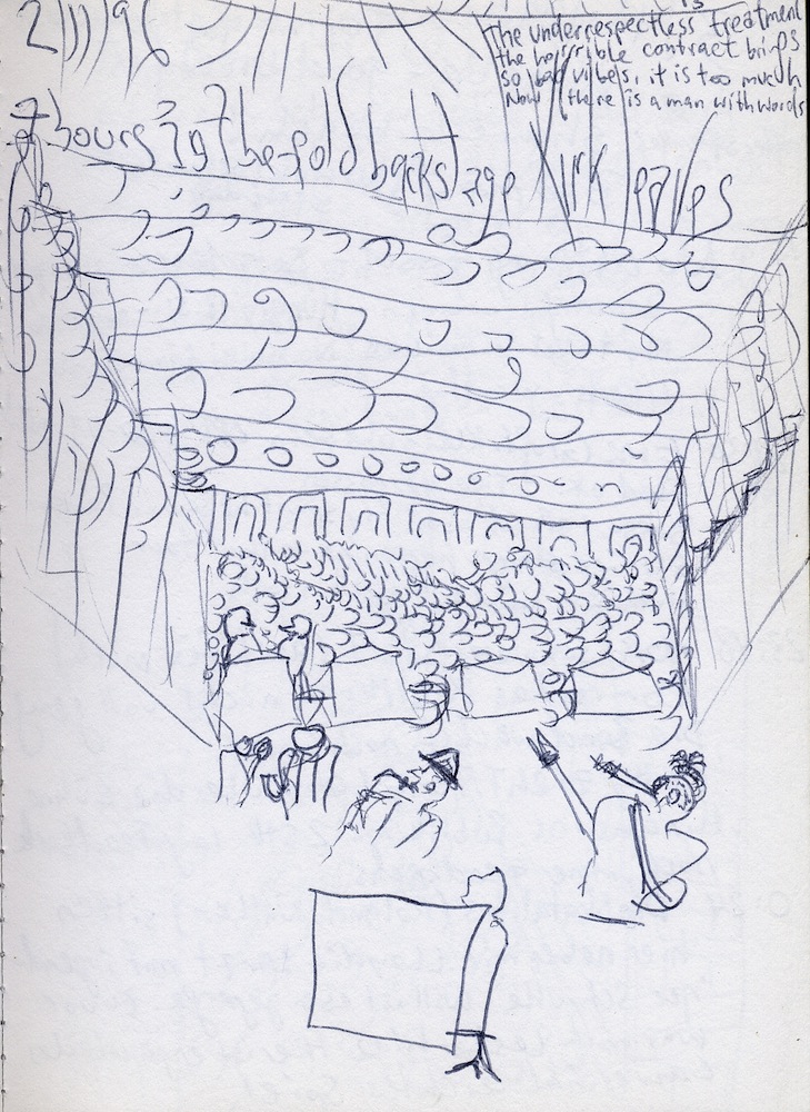 Diary painting of House Of Rhythm at palasport, Quiliano 1996