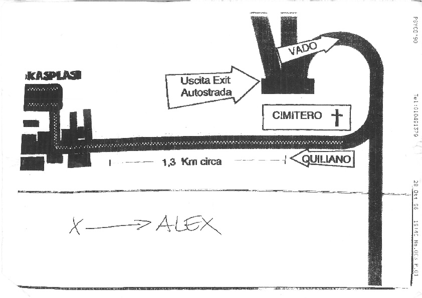 Plan to reach the hotel from palasport Quiliano 1996