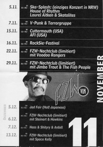 Skasplash 1996 flyer, FZW Dortmund